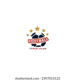 modern football cloub logo with ball and star elements