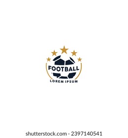 modern football cloub logo with ball and star elements