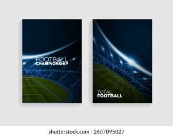 modern football stadium poster, cover, flyer, screen template for wallpaper, business, social media