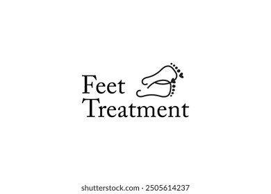 modern footstep mark symbol logo design. minimalist feet treatment iconic logo vector design template with line art, elegant and unique for pedicure, manicure and toenail business isolated white