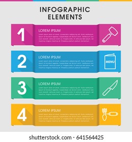 Modern fork infographic template. infographic design with fork icons includes gardening tool, menu. can be used for presentation, diagram, annual report, web design.