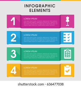 Modern form infographic template. infographic design with form icons includes mannequin, checklist. can be used for presentation, diagram, annual report, web design.
