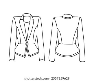 Modern Formal Business Attire Female Vector Art