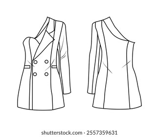 Modern Formal Business Attire Female Vector Art