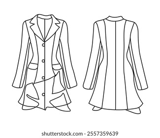 Modern Formal Business Attire Female Vector Art