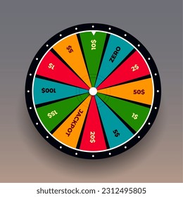 modern fortune wheel background for rotate and win cash prize vector