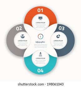 Modern four infographic vector options business template icons