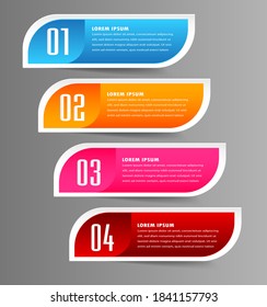 Plantilla moderna de cuadro de texto de cuatro partes, banner Infografías