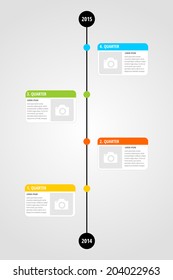 Modern four quarter timeline infographic  template design for project or presentation