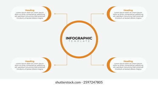 Modern four steps infographic design template