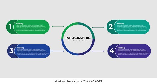Modern four steps infographic presentation template