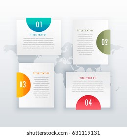 modern four steps white infograph layout design for business diagrams workflow