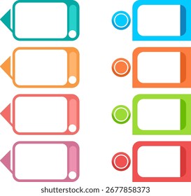 A modern four-step infographic layout with blank rectangles and colored circles. Ideal for showing a process, steps, or a sequence.
