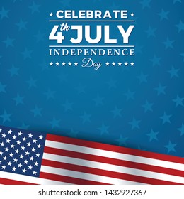Modern Fourth Of July United States Independence Day Celebration Flag Background Header Banner Blue and Red Color For Personal and all Business Company with High end Look