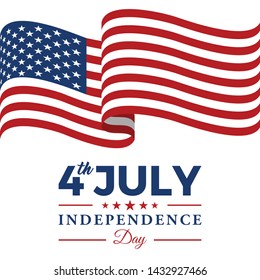 Modern Fourth Of July United States Independence Day Celebration Flag Background Header Banner Blue and Red Color For Personal and all Business Company with High end Look