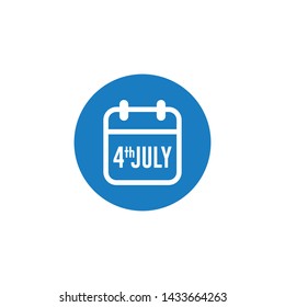 Modern Fourth Of July United States Independence Day Celebration Flag Calendar Icon Blue and Red Grey Color For Personal and all Business Company with High end Look