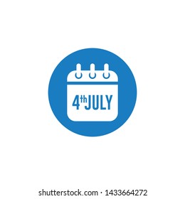 Modern Fourth Of July United States Independence Day Celebration Flag Calendar Icon Blue and Red Grey Color For Personal and all Business Company with High end Look