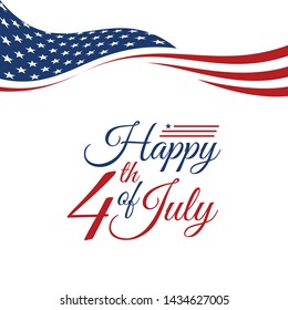 Modern Fourth Of July United States Independence Day Celebration Flag Background Header Banner Blue and Red Color For Personal and all Business Company with High end Look
