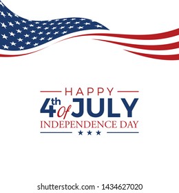 Modern Fourth Of July United States Independence Day Celebration Flag Background Header Banner Blue and Red Color For Personal and all Business Company with High end Look

