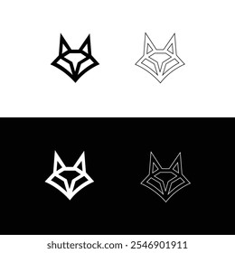 Modern fox head vector logo template design