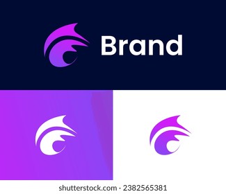 Modern fox icon logo design
