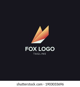 modern fox logo design, gradient fox logo, minimal fox logo, abstract logo design