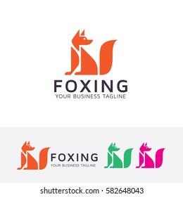 Modern fox logo design. Minimal and Simple Fox logo concept. Vector logo template