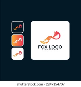 modern fox logo design template