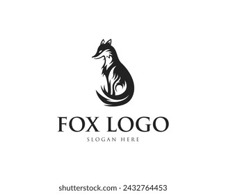 Modern Fox Logo Icon Design Emblem Vector Template.