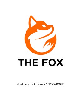 modern fox logo orange color - clip art vector