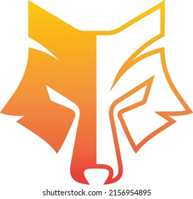 Modern Fox logo template, vector stock