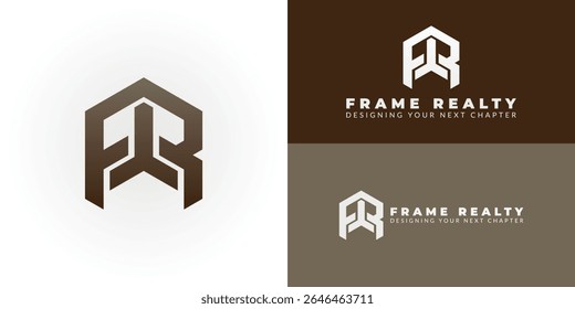 Modern FR lettermark logo that cleverly forms a house symbol. Ideal for a dynamic real estate agency or property development services. It represents contemporary design and architectural excellence.