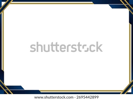 modern frame border blue navy and golden certificate design. good for certificate frame border design