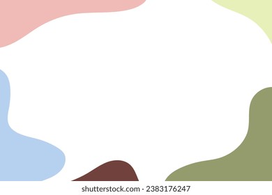 Modern frame border for product, template presentation or social media. Minimal style pastel color background. Abstract Flowing Wave. Minimalist hand drawn fluid shapes background 