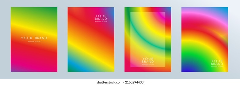 Modern frame cover design set. Fluid gradient abstract background. Colorful vector banners, minimalist posters, liquid rainbow color wallpaper design for social media, trendy poster