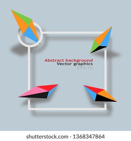 Modern frame. Creative background. Frame with polyhedra. Geometric figures. Crystals. Vector graphics