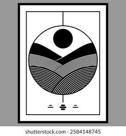 Modern frame design with dynamic lines and shapes, perfect for contemporary art and photography display.
