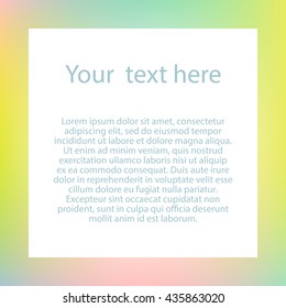 Modern frame design template for your text. Universal colorful frame square design template. Vector illustration.