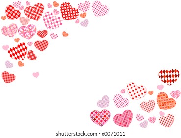 Modern frame with different pretty hearts