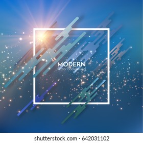 Modern frame with digital minimalistic geometric vector background. EPS10