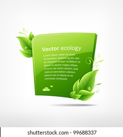 Modern frame green leaf ecology concepts. vector illustration