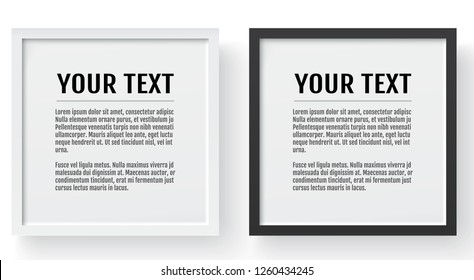 Modern frame, mockup.  Place for text, photo, gift or others. Vector illustration.