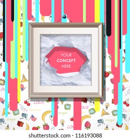 Modern frame on beautiful background. Vector design.