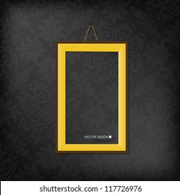 The modern frame on the dark wallpaper, vector illustration.