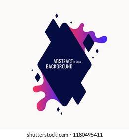 Modern frame on white background. Bright poster with dynamic splashes. Vector illustration minimal flat style
