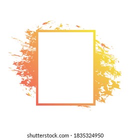 diseño moderno de marco amarillo anaranjado y salpicado de elemento decorativo Ilustración vectorial