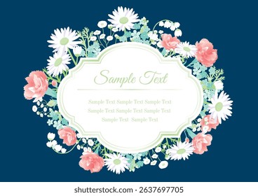Modern frame template B decorated with flowers