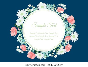 Modern frame template with floral decoration Circle B