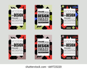 Modern frame for text. Dynamic design elements. Set. Template brochures, flyer, business cards etc. Vector illustration.