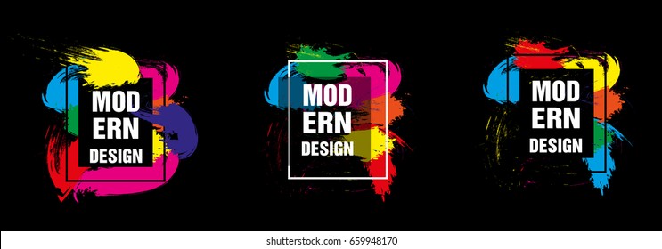 Modern frame for text. Dynamic geometric colorful design elements for a flyer, business cards, brochures, presentations, etc. Vector illustration.